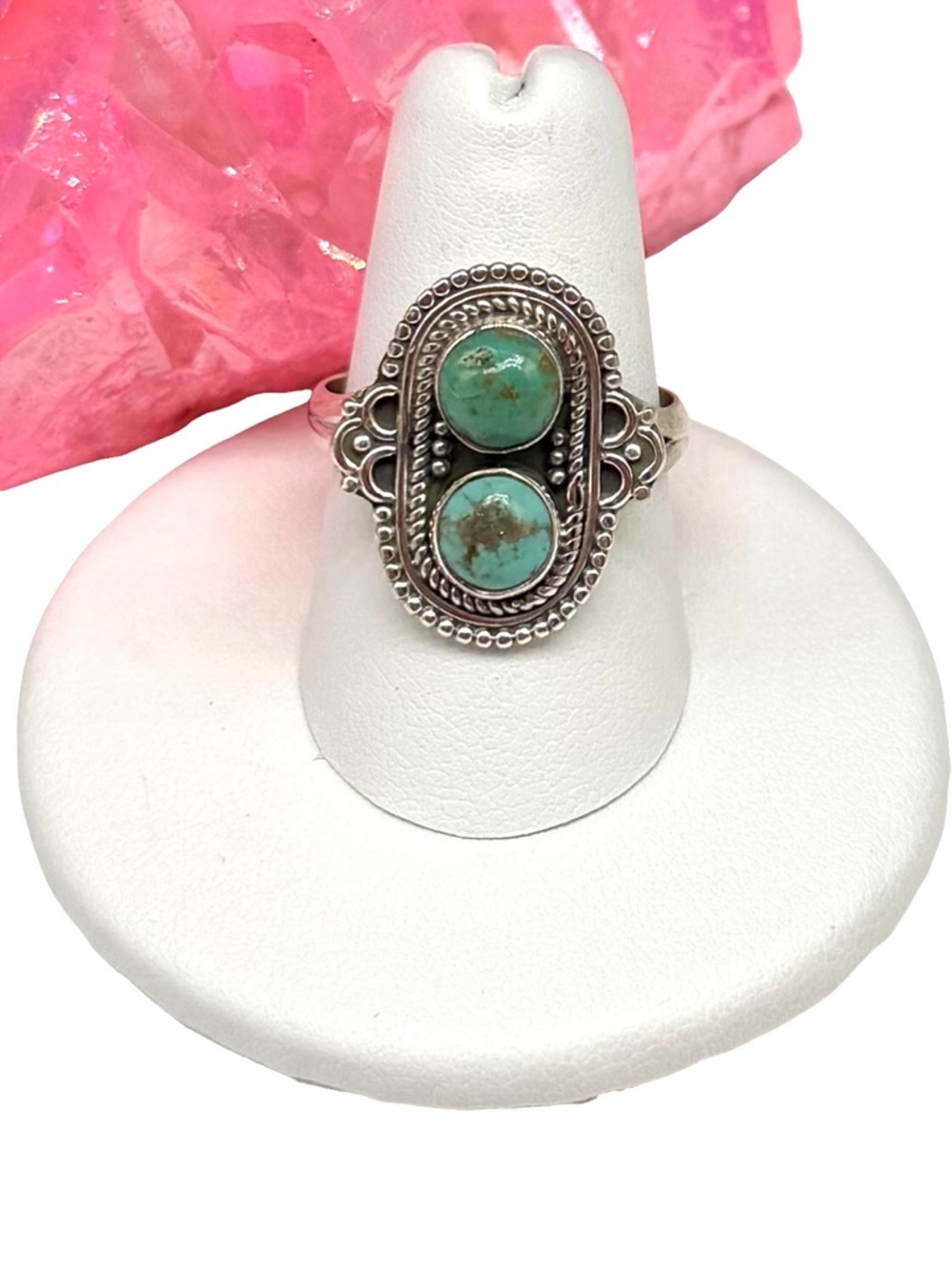 Arizona Mohave Turquoise Ring Size 8.5 Solid 925 Sterling Silver